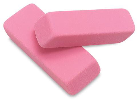 Pink Wedge Eraser 2pk