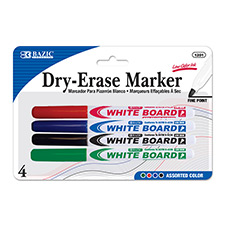 Fine Line Dry-Erase Markers Asst Colors 4pk - Education Foundation