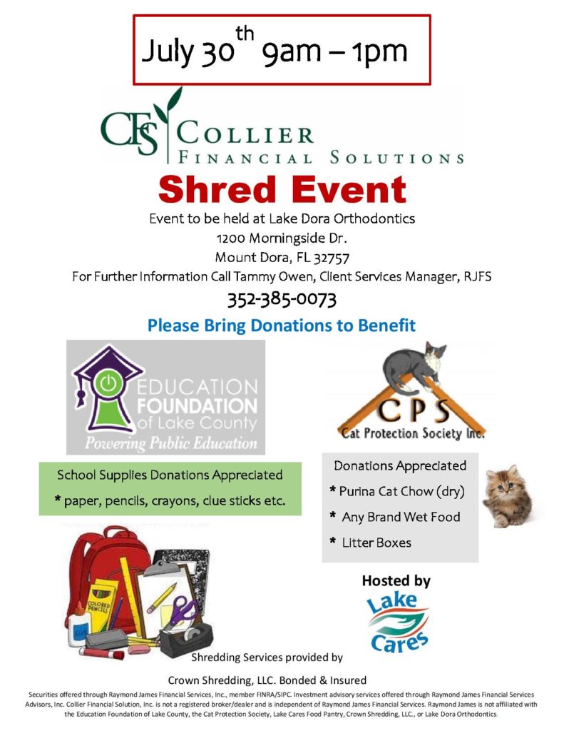 Shred for Ed school supply donation event
