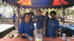 volunteers at lemonade stand