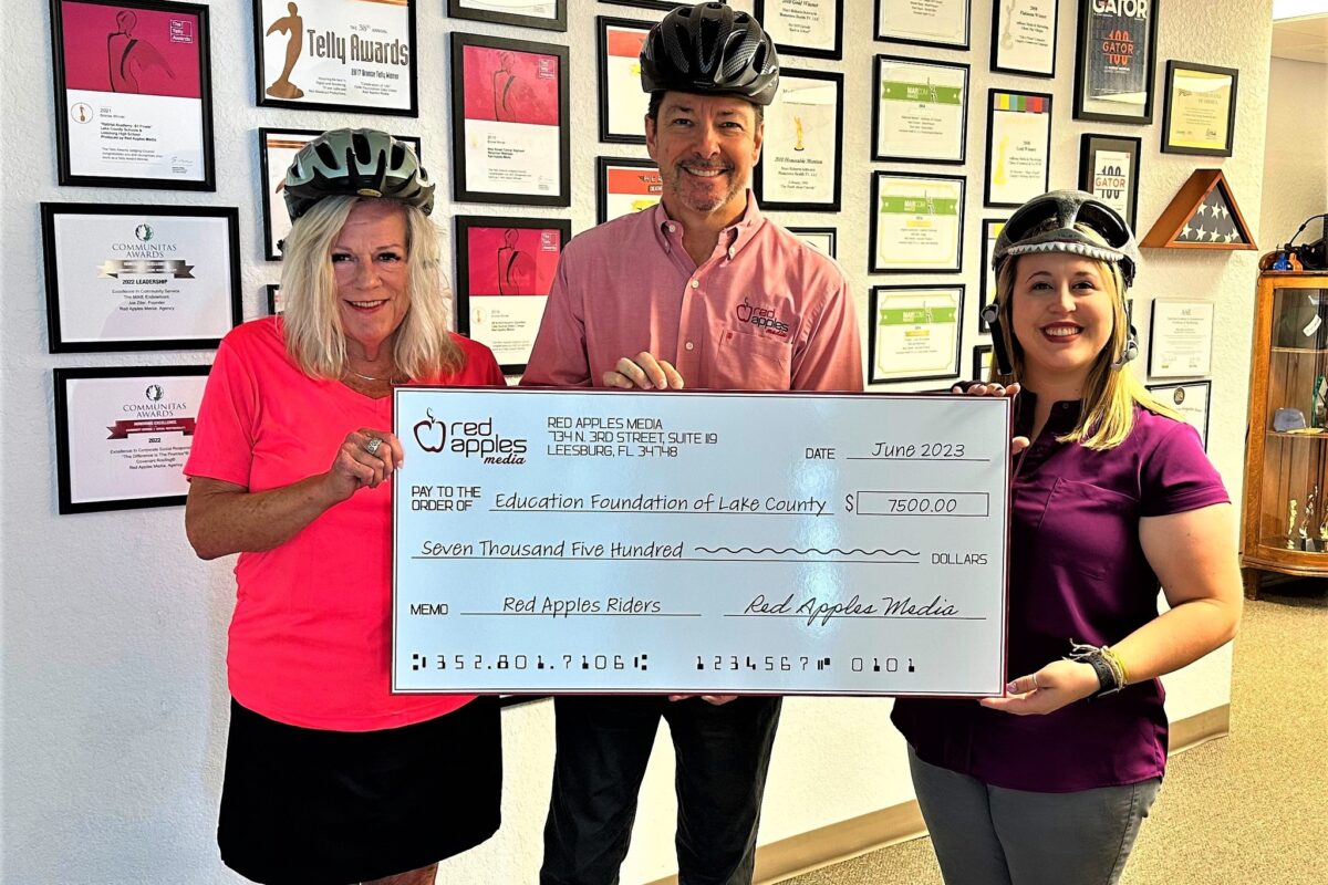 Red Apples Riders club check presentation