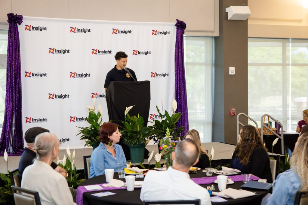 Student speaker at scholarship breakfast